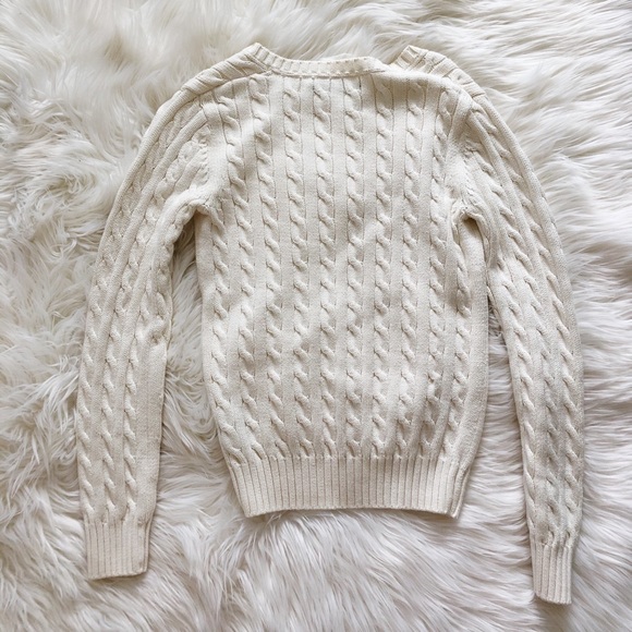 Tommy Hilfiger ivory Knit v-neck sweater - Picture 4 of 4